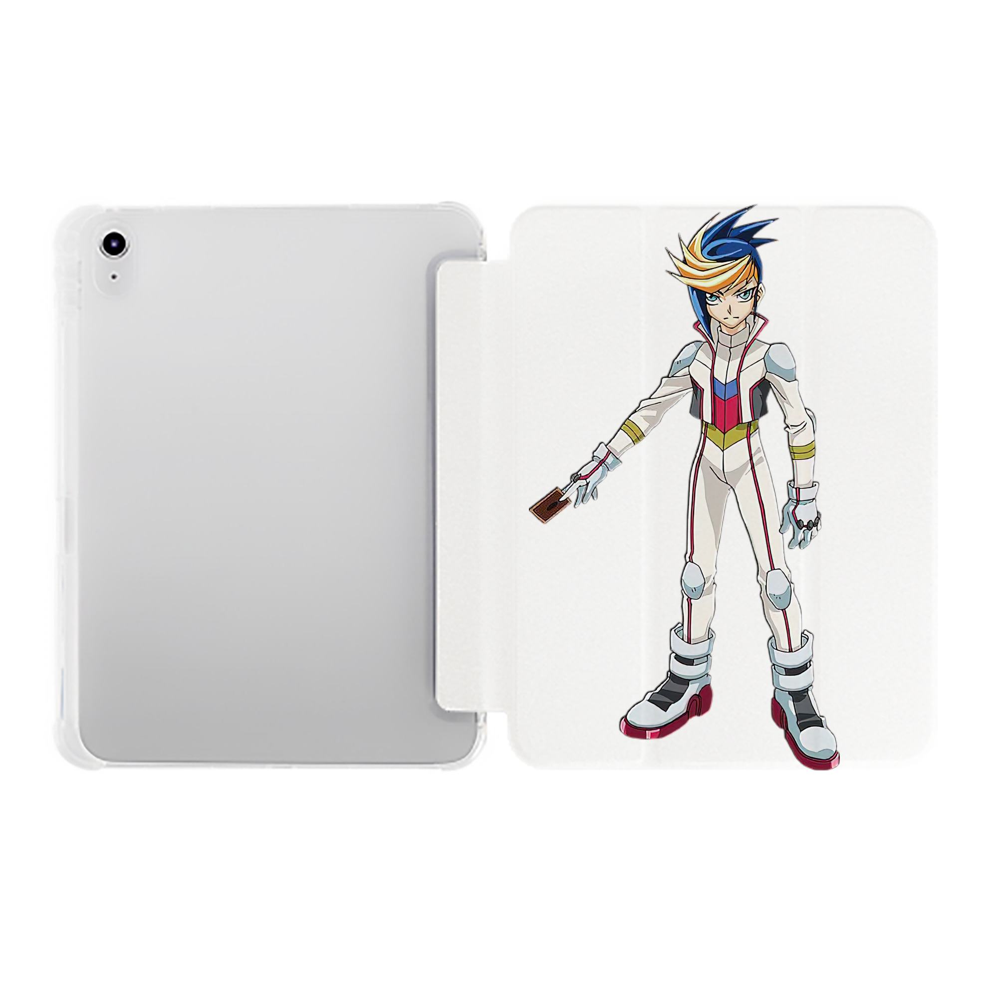 （画像用） 遊☆戯☆王 Yu-Gi-Oh! IPad ケース ペン収納付き 三つ折りスタンド PUレザー×シリコン 対応機種9.5/10.5/10.9インチ